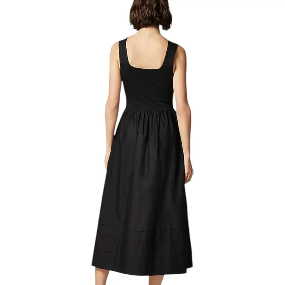 NWT J. Crew Petite Drop Waist Mixy Dress Black Size MP Midi Dress - Picture 2 of 8